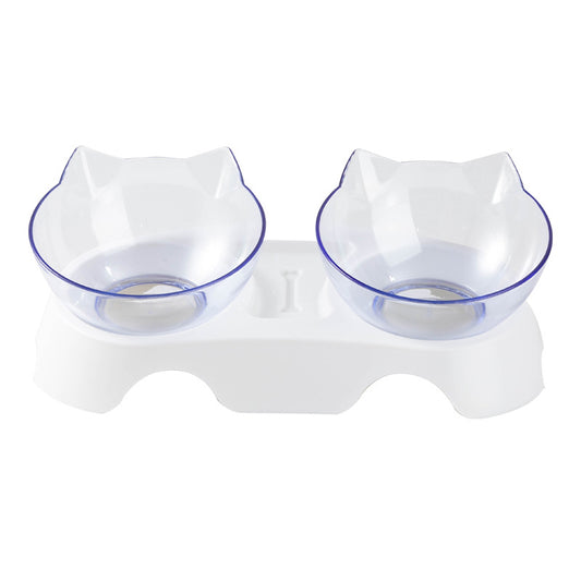 Bol pour Chats à Double Compartiment – Conception Ergonomique pour la Colonne Cervicale