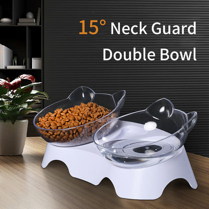 Double Compartment Cat Bowl – Ergonomic Design for the Cervical Spine