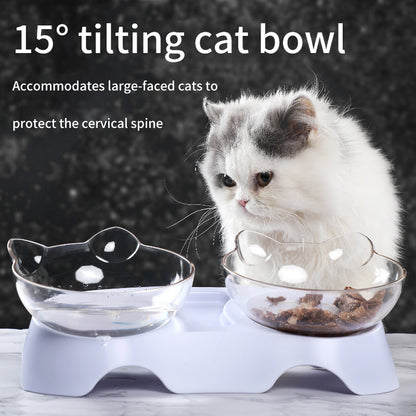 Double Compartment Cat Bowl – Ergonomic Design for the Cervical Spine