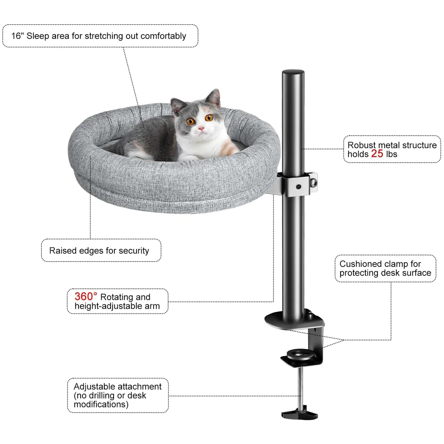 Lit Rotatif Douillet pour Chat et Petit Chien – Cozy Spin Bed en Peluche Ultra-Confort