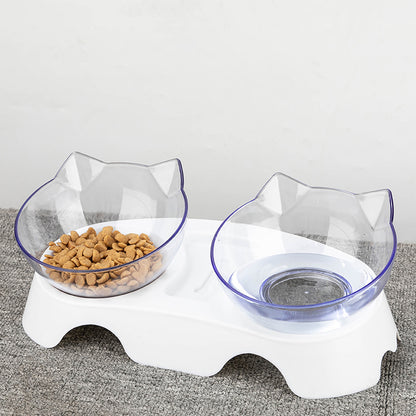 Double Compartment Cat Bowl – Ergonomic Design for the Cervical Spine