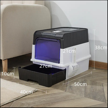 Large Enclosed Cat Litter Box with Anti-Splash Design