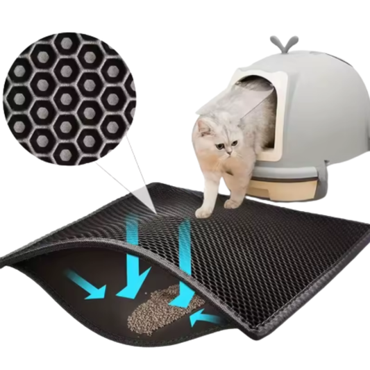 Tapis de litière pour chat double couche