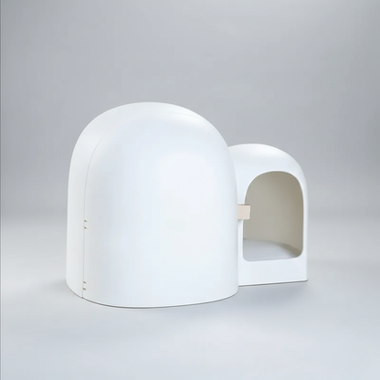 Large enclosed cat litter box with odor control