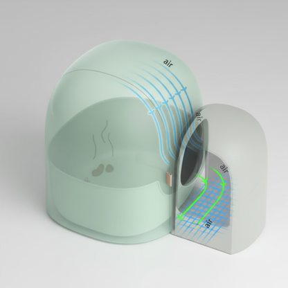 Large enclosed cat litter box with odor control