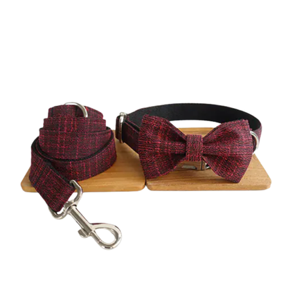 Ensemble harnais, laisse et nœud papillon – Style britannique élégant pour chien