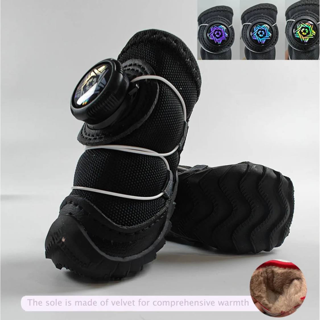 Chaussures d’hiver pour animaux de compagnie – chaussures chaudes en polaire pour chiots, bottes de neige imperméables pour petits chiens