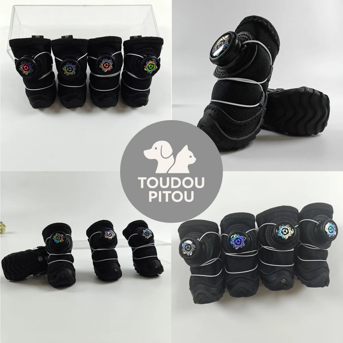 Chaussures d’hiver pour animaux de compagnie – chaussures chaudes en polaire pour chiots, bottes de neige imperméables pour petits chiens