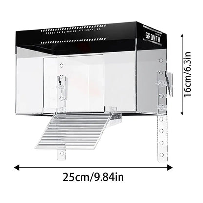 Plateforme de prélassement pour tortue – zone de repos avec couvercle pour réservoir aquatique