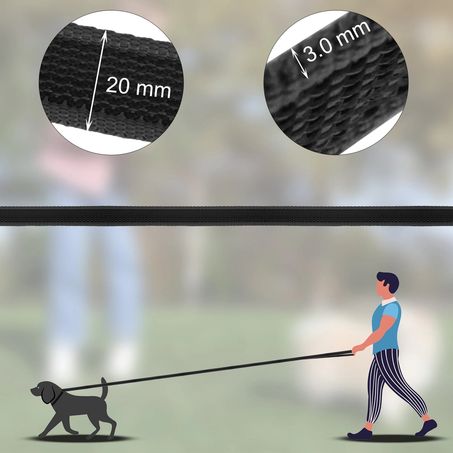 Laisse d’Entraînement Longue pour Chiens – 1,5 m à 15 m | Latex & Fibre Haute Résistance