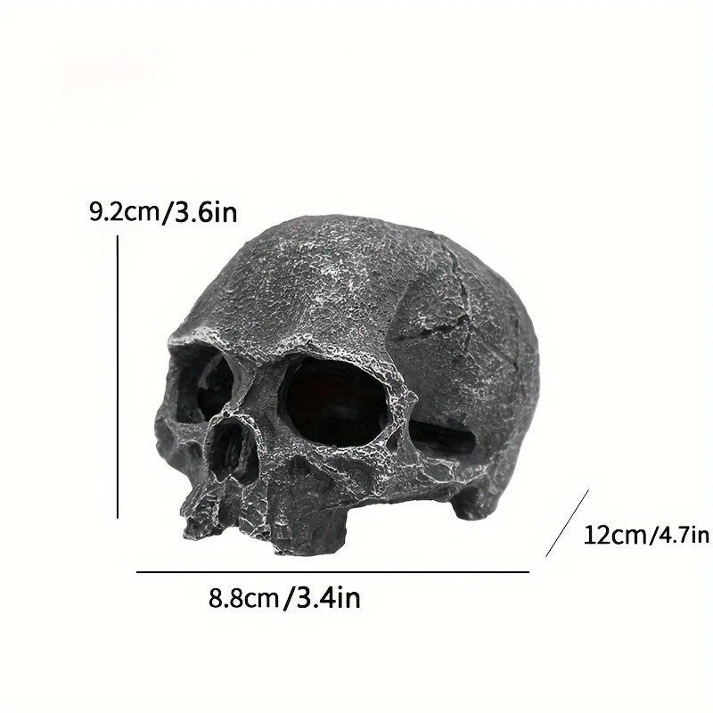 Crâne décoratif d’aquarium pour reptiles et vivariums