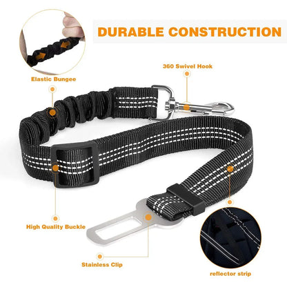 Ceinture de sécurité rétractable pour chien – laisse élastique réfléchissante