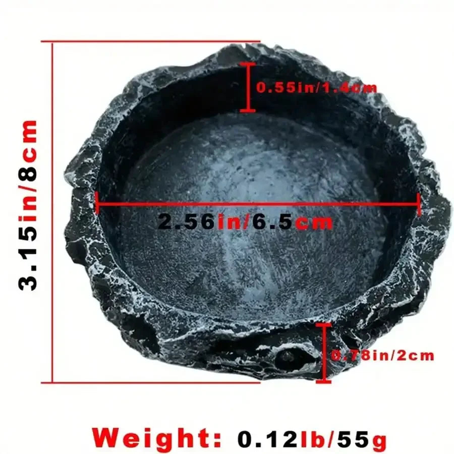 Bols d’alimentation et d’eau pour reptiles – Design roche naturelle pour dragon barbu et petits lézards, durable et non toxique