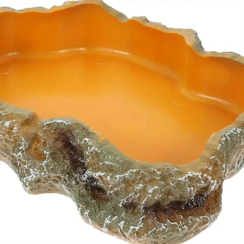 Bol d’alimentation et d’eau pour reptiles – Résine durable pour gecko, dragon barbu, tortue et autres petits reptiles, 7,7x11x2,8 cm