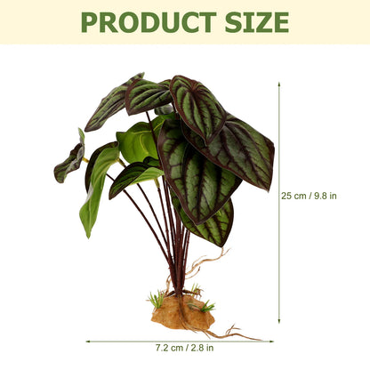 Plante décorative artificielle pour terrarium – Accessoire reptile réaliste (lézard, gecko, tortue, serpent)