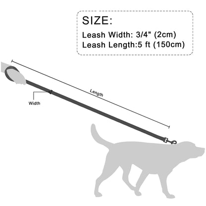 Laisse de chien en cuir PU souple à 2 couches, laisses d'entraînement durables pour la marche des animaux de compagnie, petits, moyens et grands chiens, Pitbull, 5 pieds