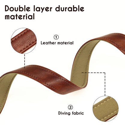 Laisse de chien en cuir PU souple à 2 couches, laisses d'entraînement durables pour la marche des animaux de compagnie, petits, moyens et grands chiens, Pitbull, 5 pieds