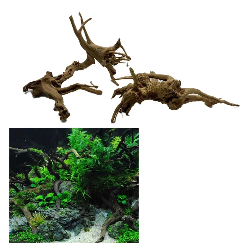 Tronc d’arbre naturel en bois flotté – décoration et accessoire pour terrarium / aquarium