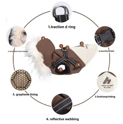 Manteau d'Hiver pour Chien avec Harnais Intégré