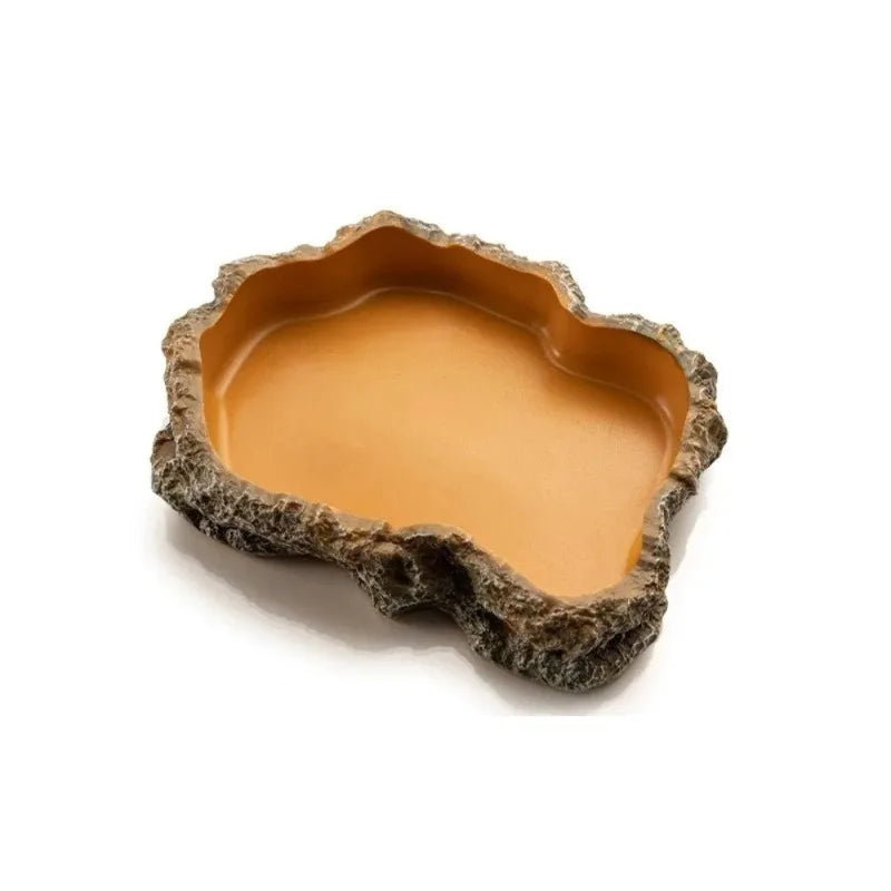 Bol d’alimentation et d’eau pour reptiles – Résine durable pour gecko, dragon barbu, tortue et autres petits reptiles, 7,7x11x2,8 cm