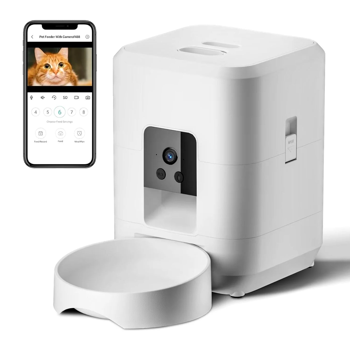 Mangeoire Automatique Intelligente 2L avec Caméra – Distributeur de Nourriture Connecté pour Chats & Chiens