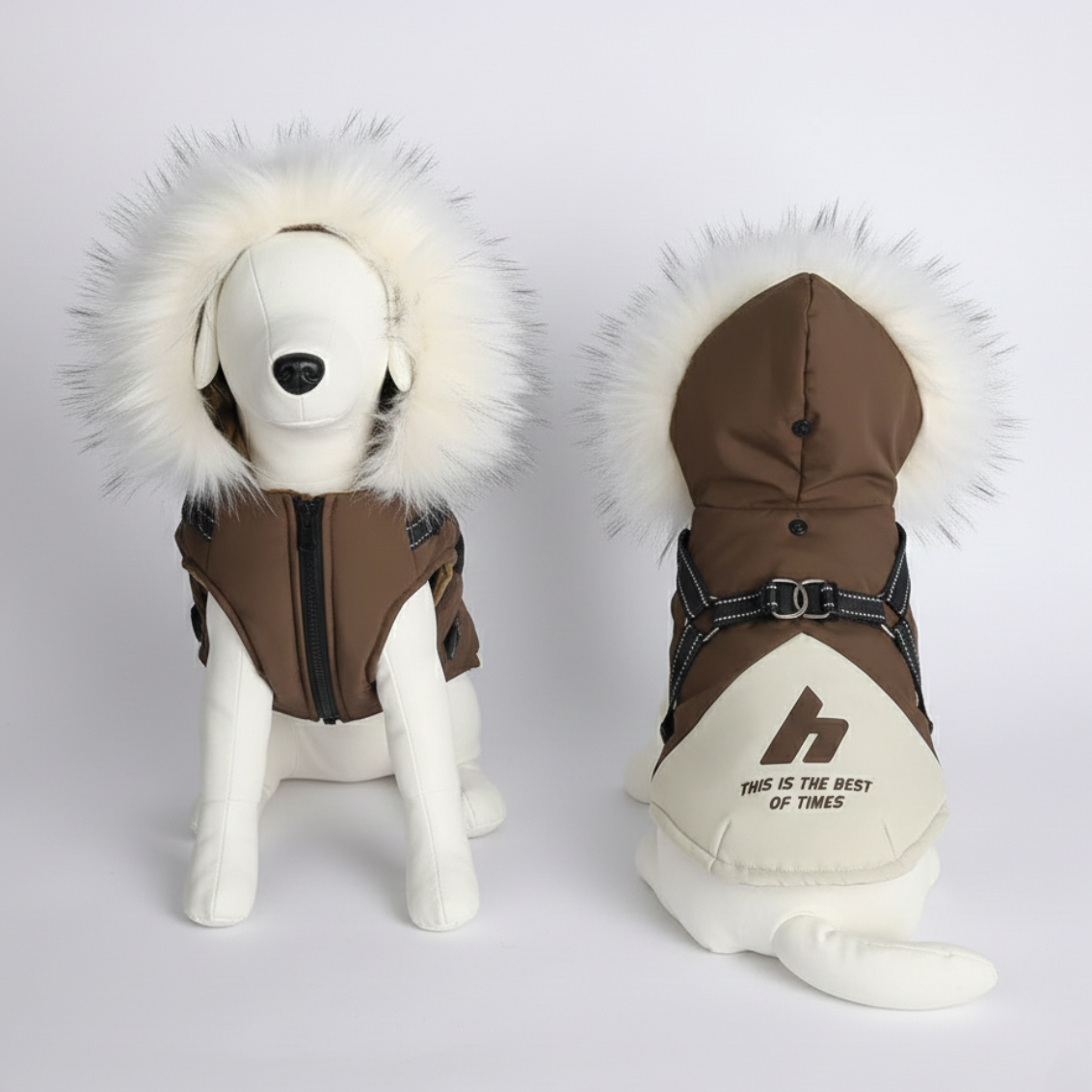 Manteau d'Hiver pour Chien avec Harnais Intégré