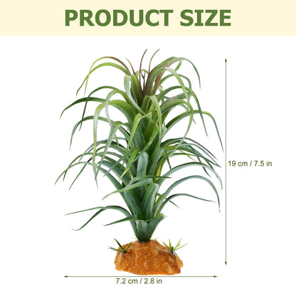 Plante décorative artificielle pour terrarium – Accessoire reptile réaliste (lézard, gecko, tortue, serpent)