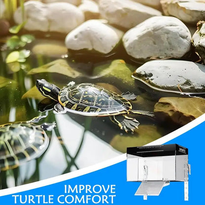 Plateforme de prélassement pour tortue – zone de repos avec couvercle pour réservoir aquatique