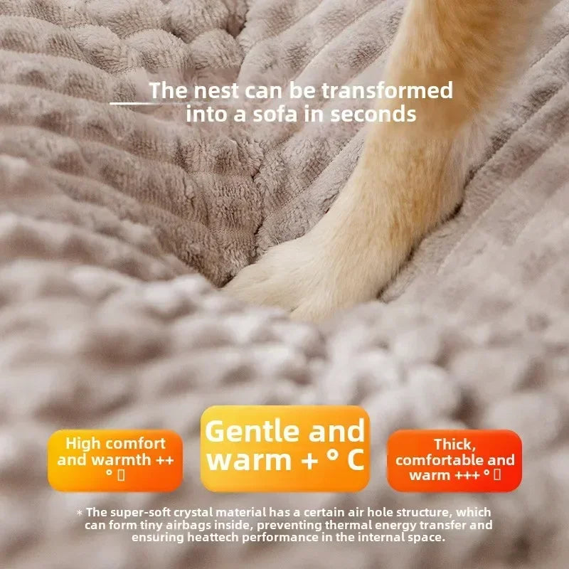 Lit chaud d’automne et d’hiver pour chiens moyens et grands – Tapis épais et ultra-confort pour chien ou chat