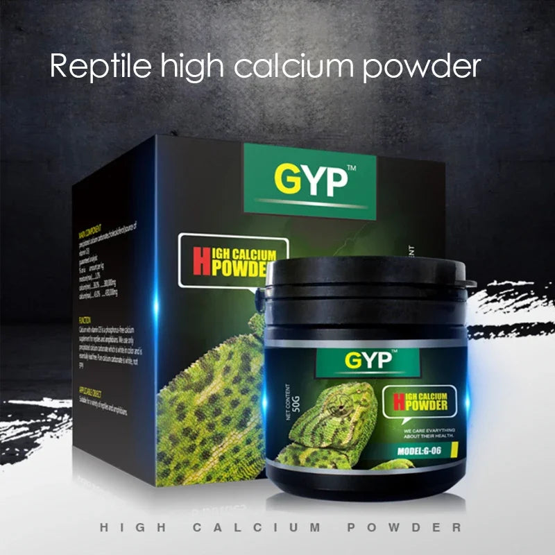 Supplément de calcium pour reptiles – Poudre à haute teneur en calcium pour lézards, tortues, caméléons, geckos, serpents et amphibiens