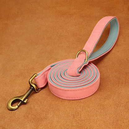 Laisse de chien en cuir PU souple à 2 couches, laisses d'entraînement durables pour la marche des animaux de compagnie, petits, moyens et grands chiens, Pitbull, 5 pieds