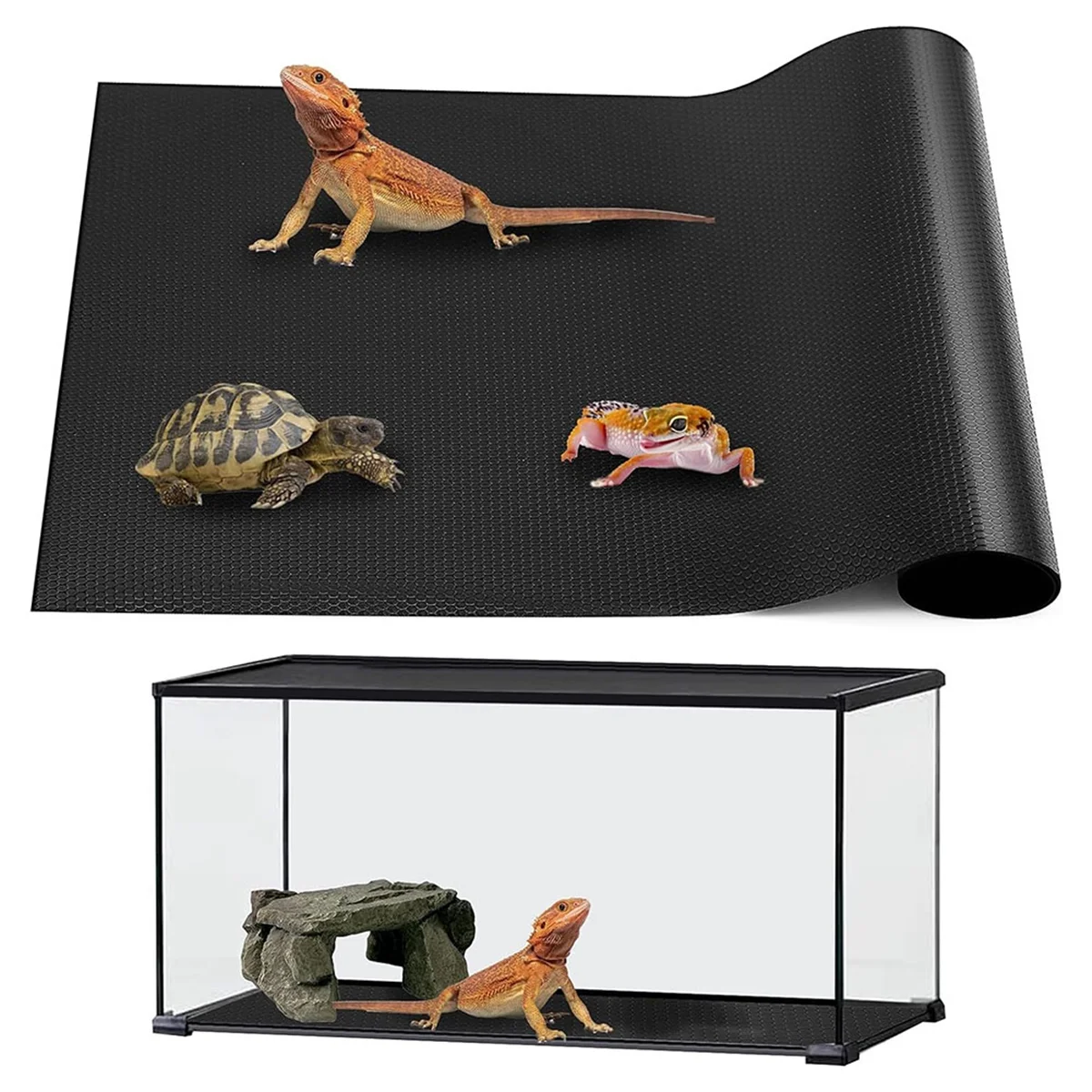 Tapis de substrat pour reptiles – revêtement lavable et antidérapant pour terrarium