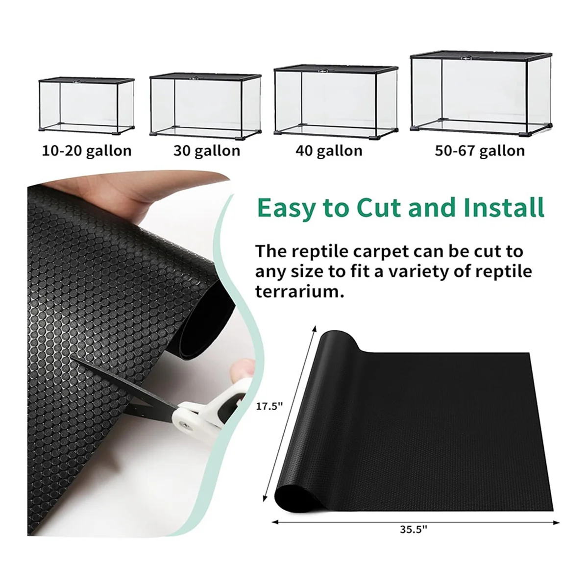 Tapis de substrat pour reptiles – revêtement lavable et antidérapant pour terrarium