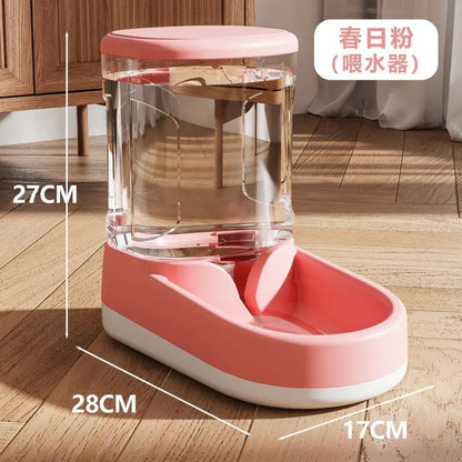 Gravity-fed water and food dispenser