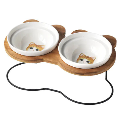 Spine Protection Bowl Stand for Cat Food and Water