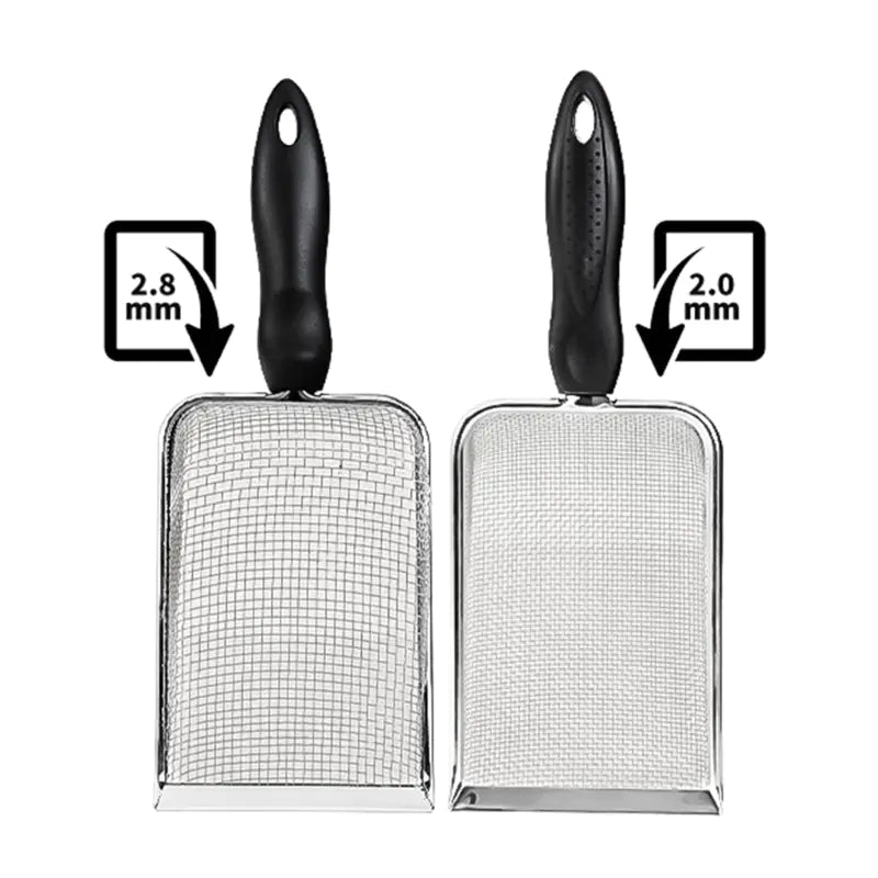 Tamis à Sable en Acier Inoxydable pour Reptiles – Pelle à Substrat Pratique et Durable