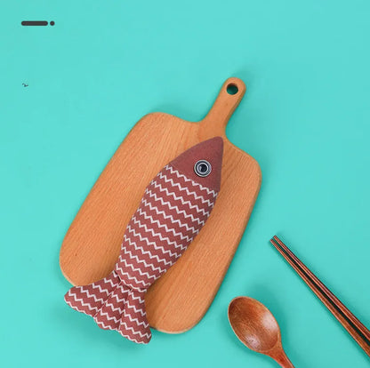 Linen Fish-Shaped Cat Toy